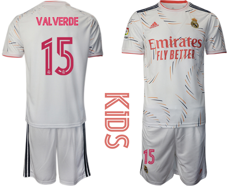 Youth 2021-22 Real Madrid home 15# VALVERDE soccer jerseys