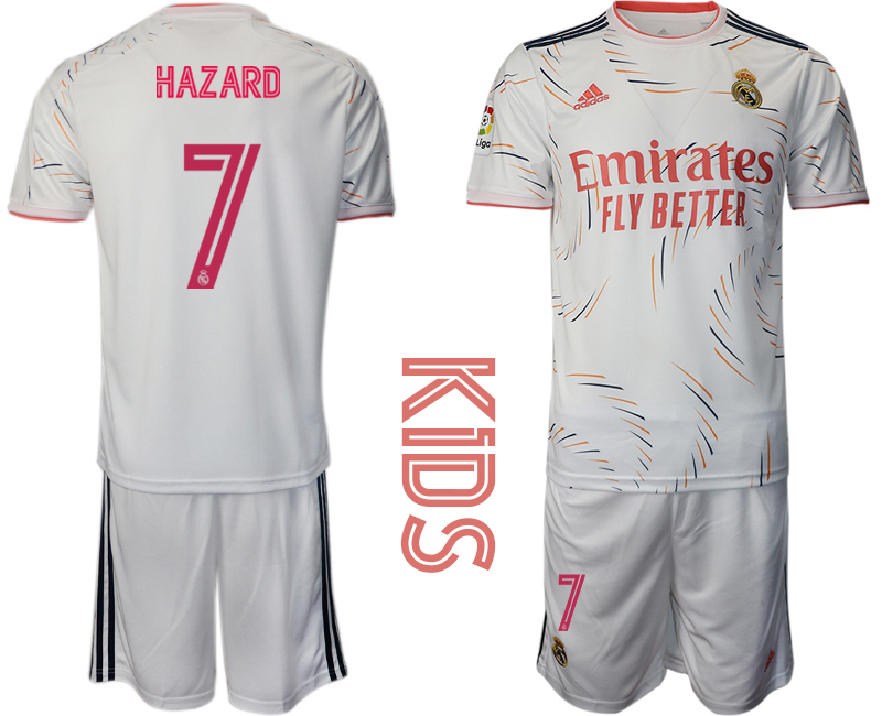 Youth 2021-22 Real Madrid home 7# HAZARD soccer jerseys