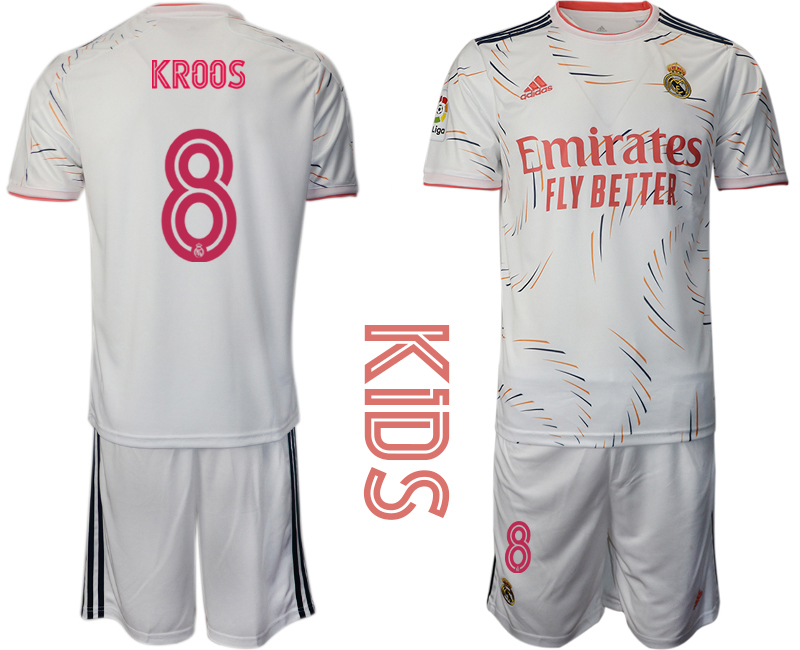 Youth 2021-22 Real Madrid home 8# KROOS soccer jerseys
