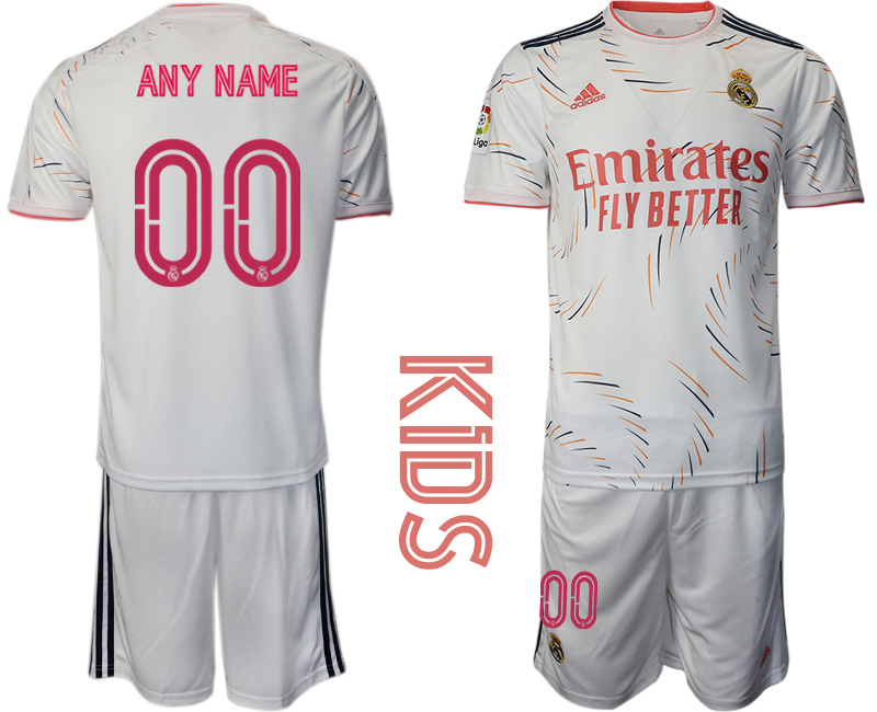 Youth 2021-22 Real Madrid home away any name custom soccer jerseys
