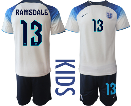 Youth 2022-2023 England 13 RAMSDALE home kids jerseys Suit