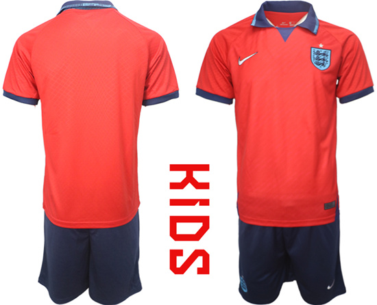 Youth 2022-2023 England Blank away kids jerseys Suit