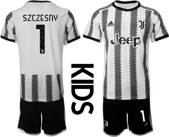 Youth 2022-2023 Juventus FC 1 SZCZESNY home kids jerseys Suit