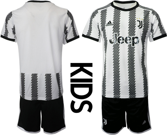 Youth 2022-2023 Juventus FC Blank home kids jerseys Suit