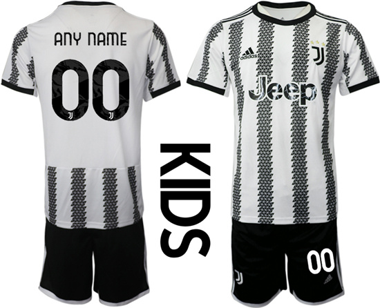 Youth 2022-2023 Juventus FC Custom home kids jerseys Suit