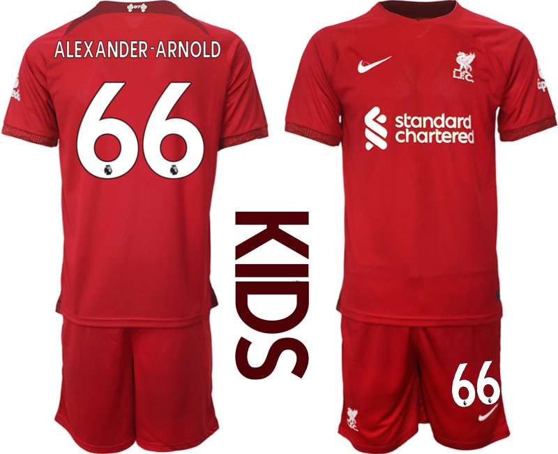 Youth 2022-2023 Liverpool 66 ALEXANDER-ARNOLD home kids jerseys Suit