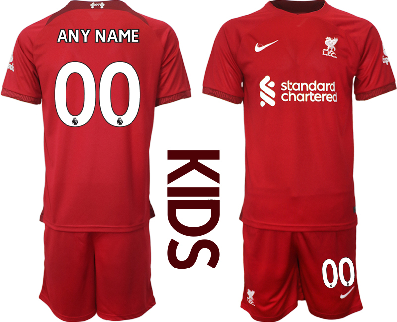 Youth 2022-2023 Liverpool Custom home kids jerseys Suit