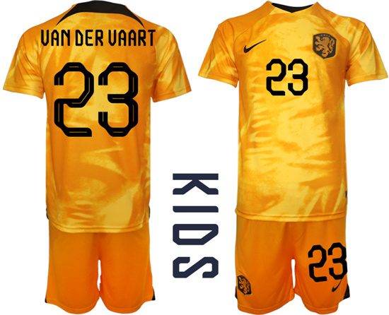 Youth 2022-2023 Netherlands 23 VAN DER VAART home kids jerseys Suit