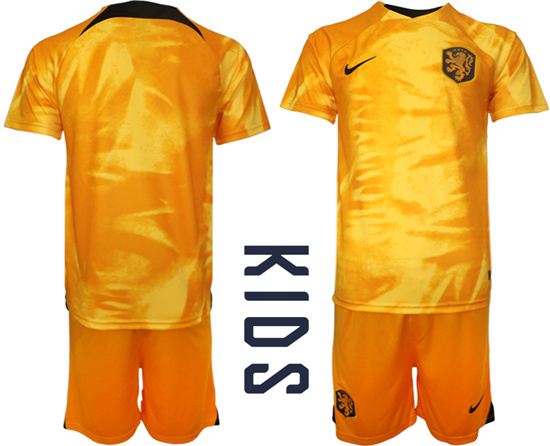 Youth 2022-2023 Netherlands Blank home kids jerseys Suit