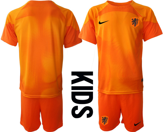 Youth 2022-2023 Netherlands Blank red goalkeeper kids jerseys Suit