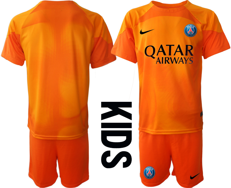 Youth 2022-2023 Paris Saint-Germain Blank red goalkeeper kids jerseys Suit