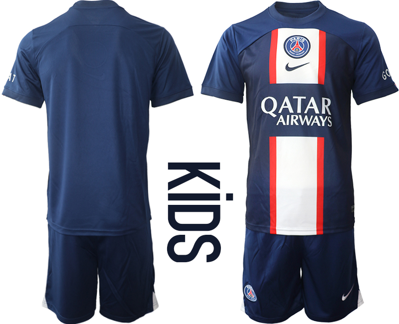 Youth 2022-2023 Paris St Germain Blank home kids jerseys Suit