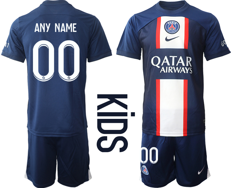 Youth 2022-2023 Paris St Germain Custom home kids jerseys Suit