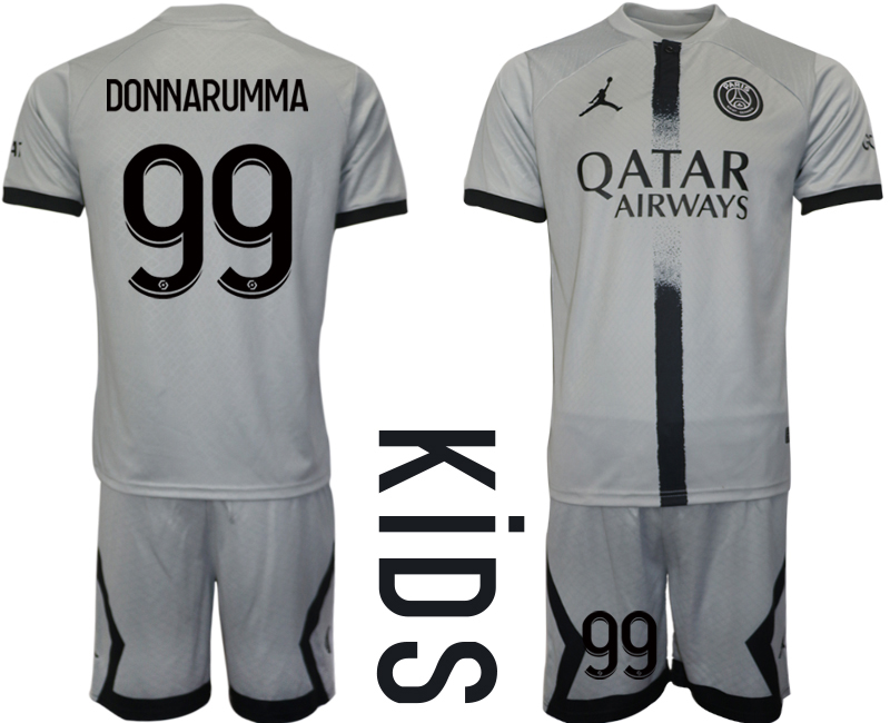 Youth 2022-2023 Paris saint germain 99 DONNARUMMA away kids jerseys Suit
