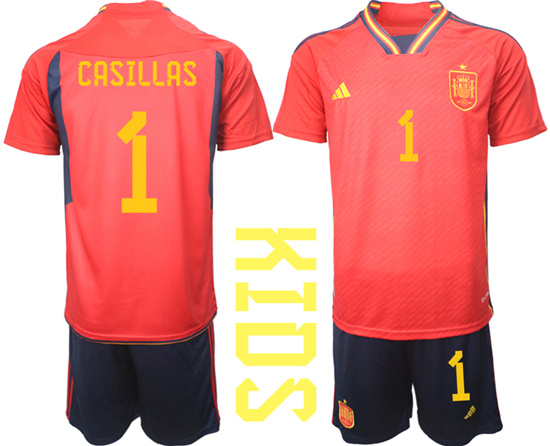 Youth 2022-2023 Spain 1 CASILLAS home kids jerseys Suit