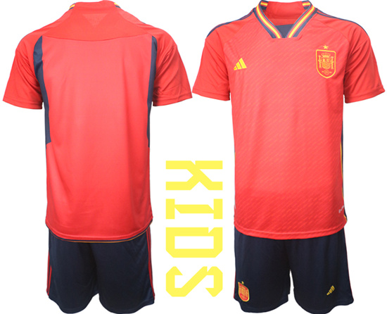 Youth 2022-2023 Spain Blank home kids jerseys Suit