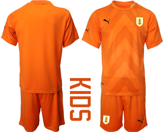 Youth 2022-2023 Uruguay Blank Orange red goalkeeper kids jerseys Suit