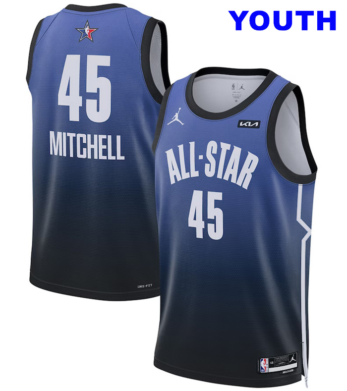 Youth 2023 All-Star #45 Donovan Mitchell Blue Game Swingman Basketball Jersey