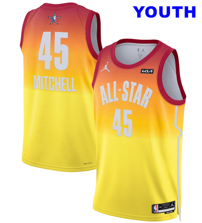 Youth 2023 All-Star #45 Donovan Mitchell Oraange Game Swingman Basketball Jersey