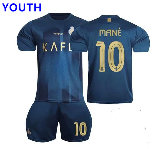 Youth 23-24 Riyadh Victory Away Soccer Jersey Suit Set No.10 MANE Football Uniform Kit