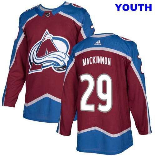 Youth Adidas Colorado Avalanche #29 Nathan MacKinnon Burgundy Home Stitched NHL Jersey