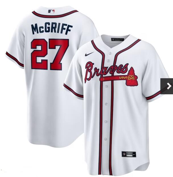 Youth Atlanta Braves #27 Fred McGriff White Kids Jersey