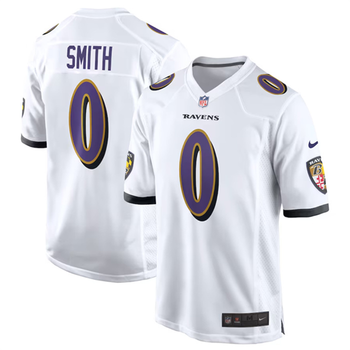 Youth Baltimore Ravens #0 Roquan Smith White Game Football Jersey