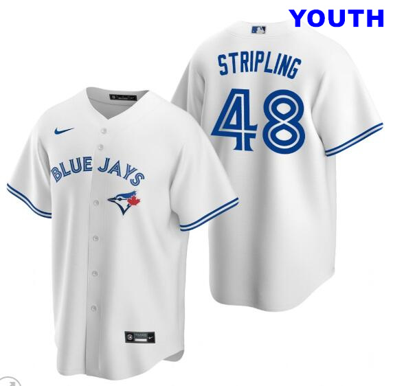 Youth Blue Jays #48 Ross Stripling White Home Jersey