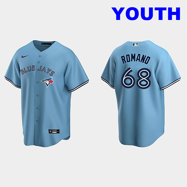 Youth Blue Jays #68 Jordan Romano Powder Blue Replica Jersey