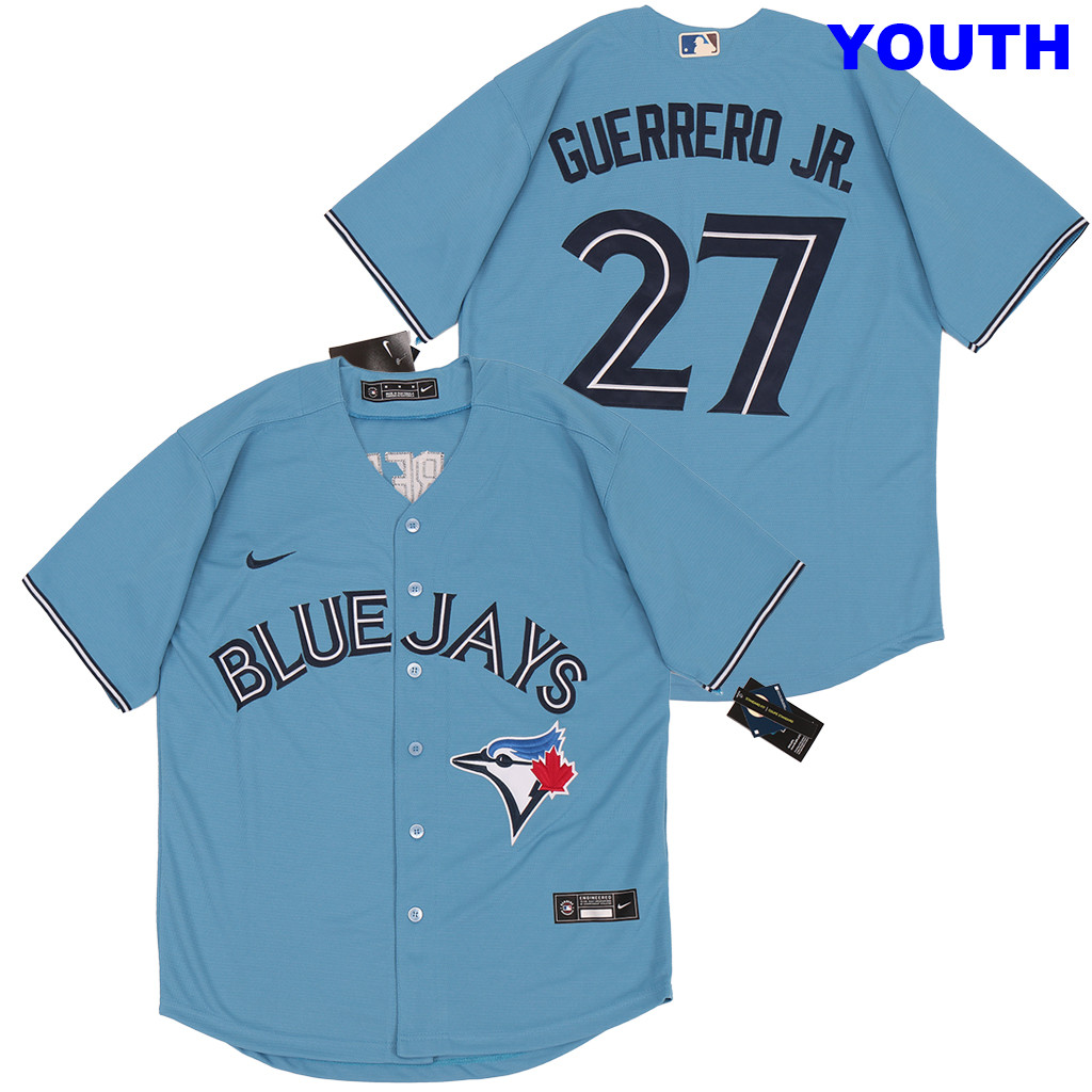 Youth Blue Jays 27 Vladimir Guerrero Jr. Light Blue 2020 Nike Cool Base Jersey