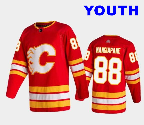 Youth Calgary Flames #88 Andrew Mangiapane Red Stitched Jersey