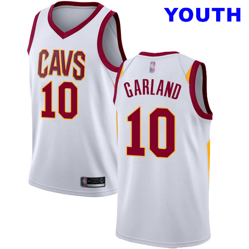 Youth Cavaliers #10 Darius Garland White Basketball Swingman Association Edition Jersey