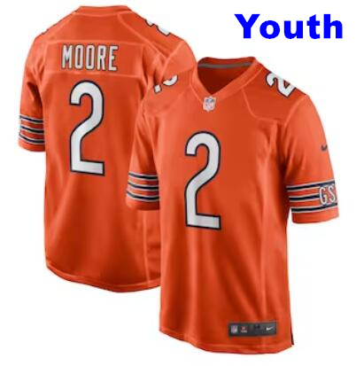 Youth Chicago Bears #2 D.J. Moore Nike Alternate Orange Game Jersey