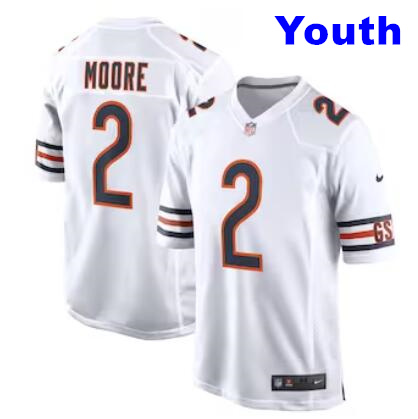 Youth Chicago Bears #2 D.J. Moore Nike White Road Game Jersey
