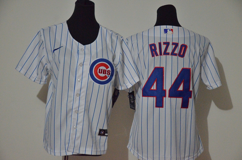 Youth Chicago Cubs #44 Anthony Rizzo White Stitched MLB Cool Base Nike Jersey