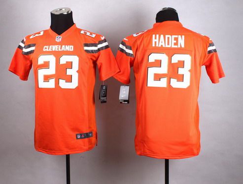 Youth Cleveland Browns #23 Joe Haden 2015 Nike Orange Game Jersey