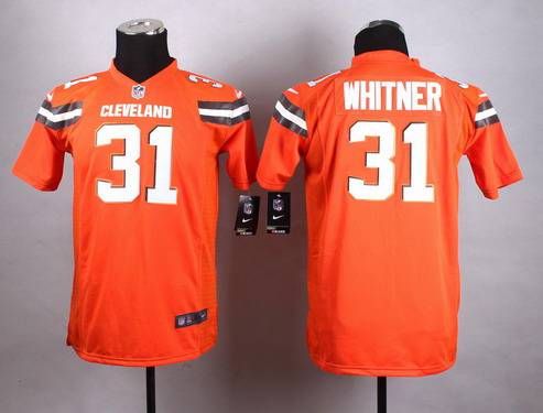 Youth Cleveland Browns #31 Donte Whitner 2015 Nike Orange Game Jersey