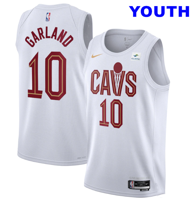Youth Cleveland Cavaliers #10 Darius Garland White Jersey