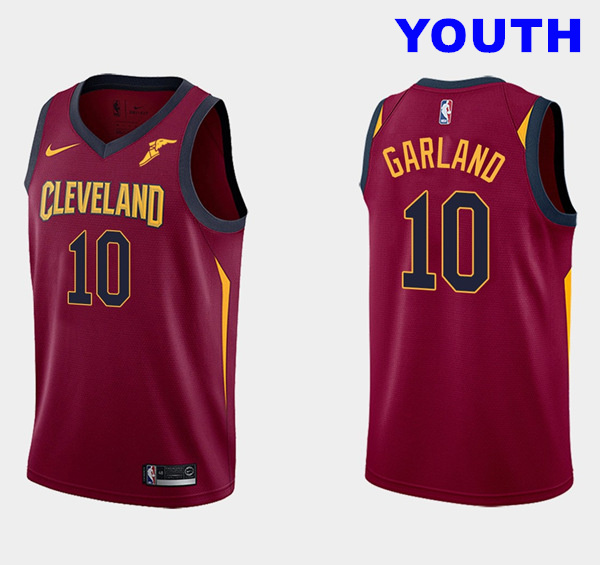 Youth Cleveland Cavaliers #10 Darius Garland Wine Red Icon Edition Basketball Jersey
