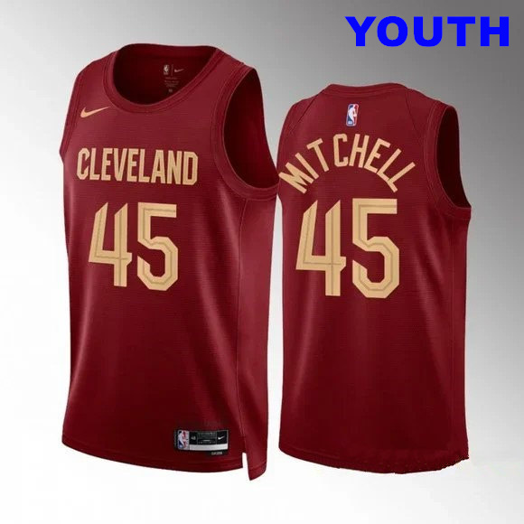 Youth Cleveland Cavaliers #45 Donovan Mitchell Red Basketball Jersey