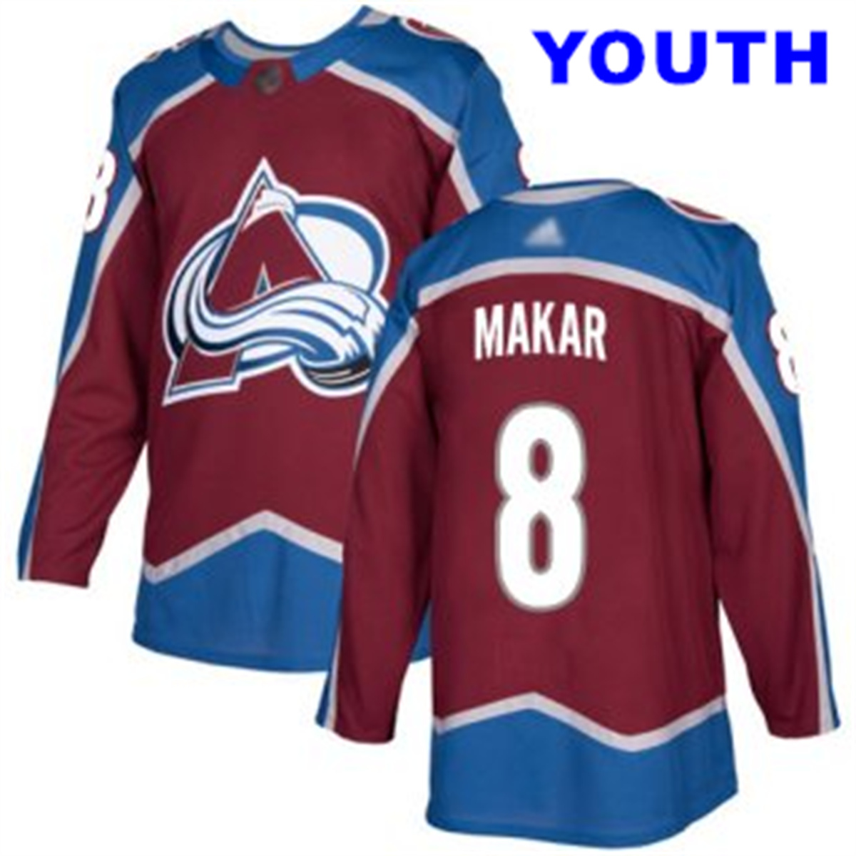 Youth Colorado Avalanche #8 Cale Makar Burgundy Home Authentic Stitched NHL Jersey