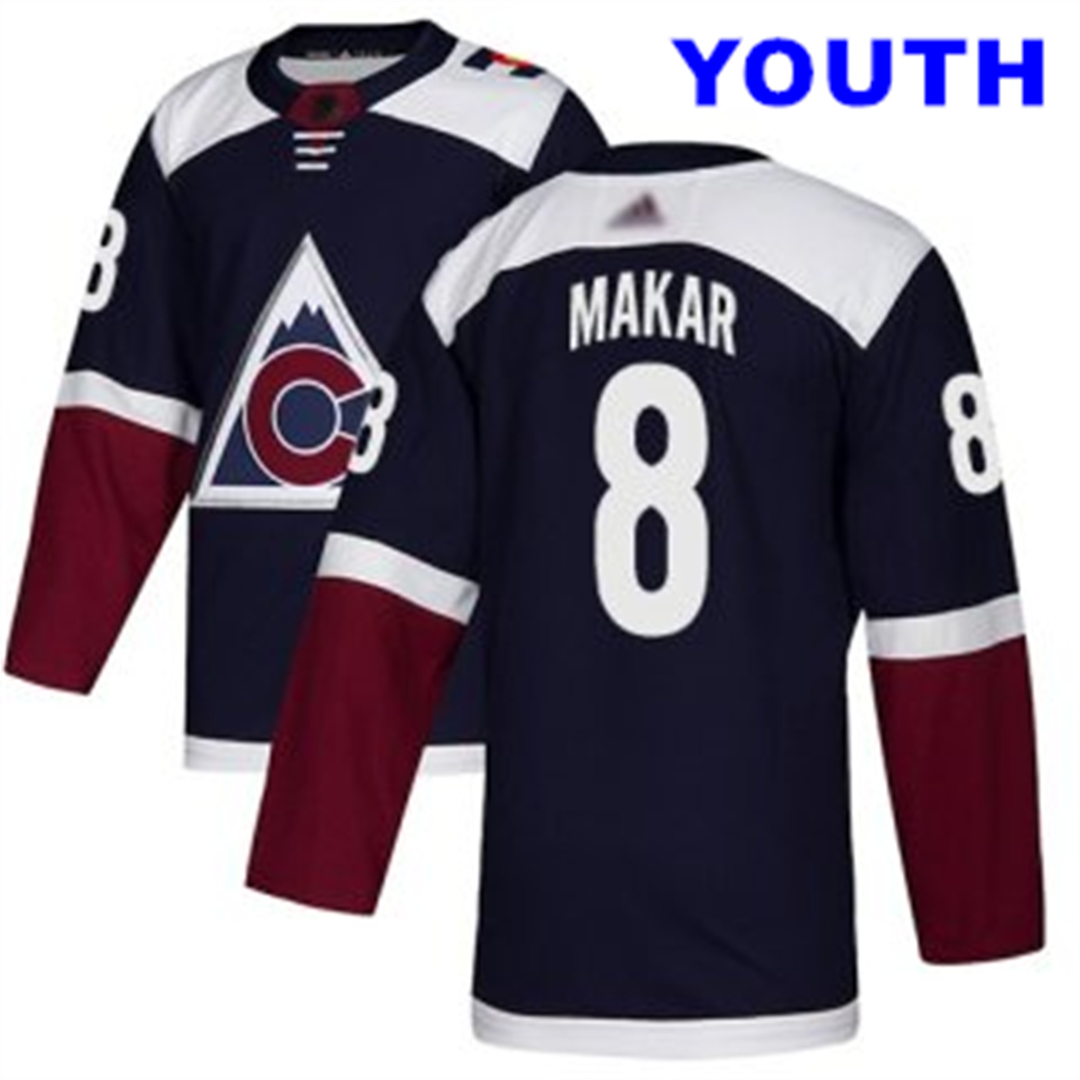 Youth Colorado Avalanche #8 Cale Makar Navy Alternate Authentic Stitched NHL Jersey