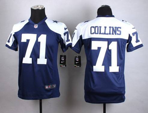Youth Dallas Cowboys #71 La'el Collins Nike Blue Thanksgiving Game Jersey