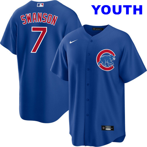 Youth Dansby Swanson Chicago Cubs #7 Alternate kids Jersey by NIKE