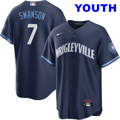 Youth Dansby Swanson Chicago Cubs #7 Kids City Connect Blue Jersey by NIKE?