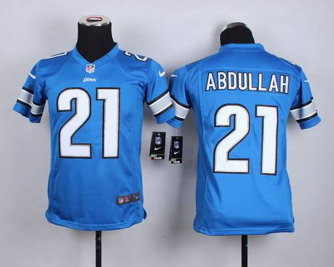 Youth Detroit Lions #21 Ameer Abdullah Nike Light Blue Game Jersey