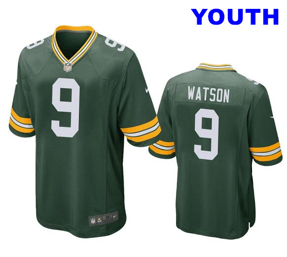 Youth Green Bay Packers #9 Christian Watson Green Stitched Football Jerseys