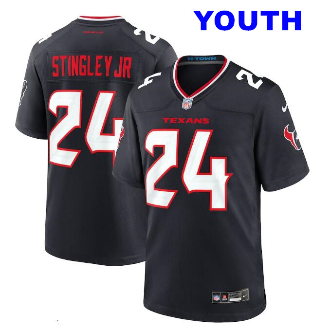 Youth Houston Texans #24 Derek Stingley Jr. Navy 2024 Vapor F.U.S.E. Limited Football Stitched Jersey