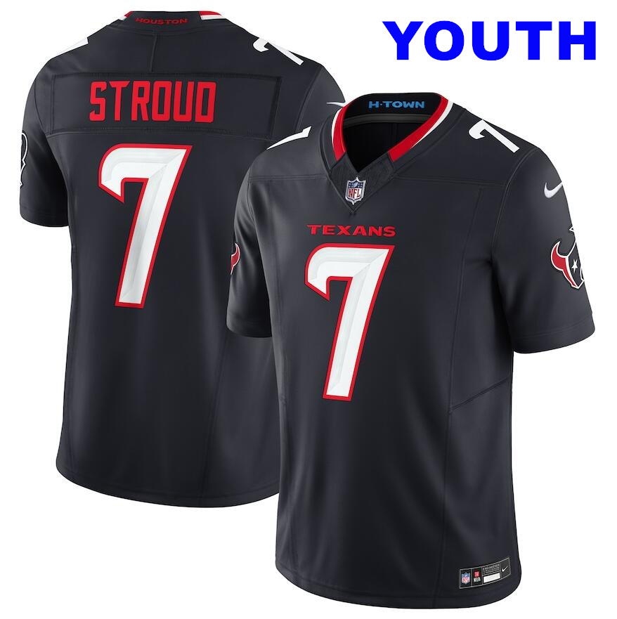 Youth Houston Texans #7 C.J. Stroud Navy 2024 Vapor F.U.S.E. Limited Football Stitched Jersey