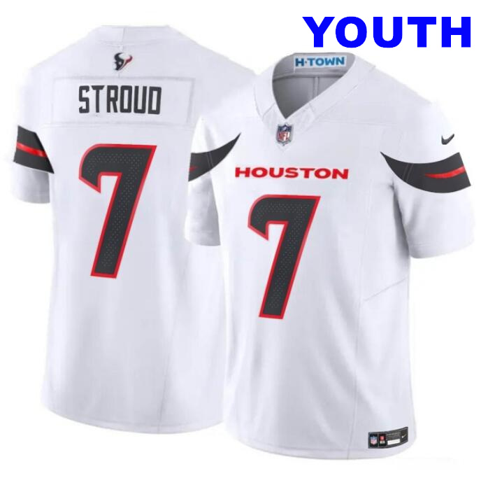 Youth Houston Texans #7 C.J. Stroud White 2024 Vapor F.U.S.E. Limited Stitched